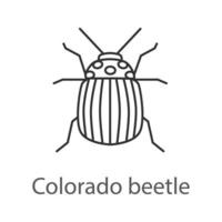 icona lineare dello scarabeo del colorado. cimice di patate. illustrazione di linea sottile. simbolo di contorno. disegno vettoriale isolato contorno