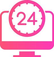 24 7 monitoraggio creativo icona design vettore