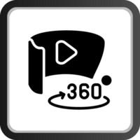 360 grado video creativo icona design vettore