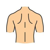 icona del colore della schiena maschile. illustrazione vettoriale isolato