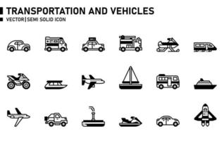 icona di trasporto e veicoli vettore