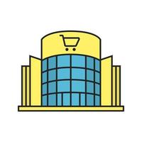 icona del colore del centro commerciale. emporio. illustrazione vettoriale isolato