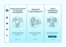 modello vettoriale di onboarding per il miglioramento di ux