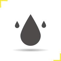 icona delle risorse idriche. simbolo della siluetta dell'ombra di goccia. gocce d'acqua. illustrazione vettoriale isolato