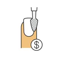 icona del colore del prezzo di lucidatura delle unghie. brunitura, molatura con simbolo del dollaro. illustrazione vettoriale isolato