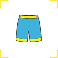 icona del colore del costume da bagno. pantaloncini sportivi. illustrazione vettoriale isolato
