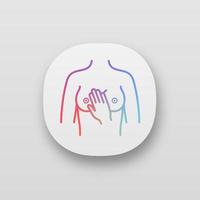 icona dell'app per la palpazione del seno vettore