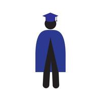 uomo in abito di graduazione imposta icona della siluetta. abbigliamento dei maestri. illustrazione vettoriale isolato. istruzione superiore