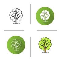 icona dell'albero. design piatto, stili lineari e di colore. illustrazioni vettoriali isolate