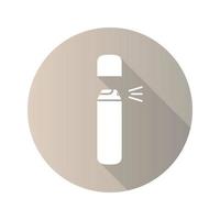 icona del glifo con ombra lunga design piatto deodorante. spray antitraspirante. illustrazione vettoriale silhouette