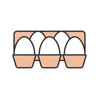 icona del colore del vassoio delle uova. illustrazione vettoriale isolato