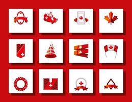 icone rosse canadesi vettore