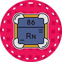 radon linea pieno etichetta icona vettore