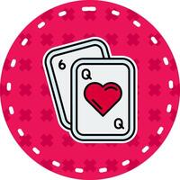 poker linea pieno etichetta icona vettore