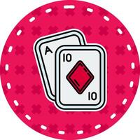 poker linea pieno etichetta icona vettore
