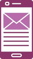 e-mail glifo Due colore icona vettore