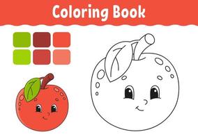 libro da colorare per bambini. carattere allegro. illustrazione vettoriale. stile cartone animato carino. pagina fantasy per bambini. sagoma contorno nero. isolato su sfondo bianco. vettore