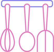 cucina utensili lineare Due colore icona vettore