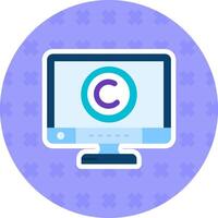 diritto d'autore piatto etichetta icona vettore