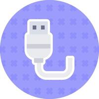 USB piatto etichetta icona vettore