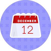 12 ° di dicembre piatto etichetta icona vettore