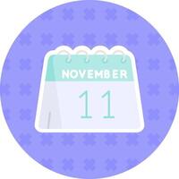 11 ° di novembre piatto etichetta icona vettore