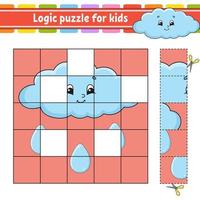 puzzle di logica per bambini. foglio di lavoro per lo sviluppo dell'istruzione. gioco di apprendimento per bambini. pagina delle attività. semplice illustrazione vettoriale isolato piatto in stile cartone animato carino.