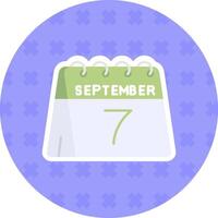 7 ° di settembre piatto etichetta icona vettore
