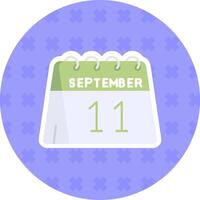 11 ° di settembre piatto etichetta icona vettore