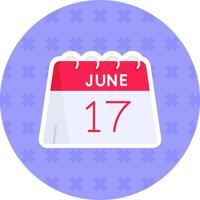 17 ° di giugno piatto etichetta icona vettore