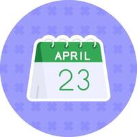 23 di aprile piatto etichetta icona vettore