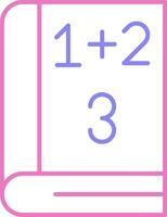 matematica libro lineare Due colore icona vettore