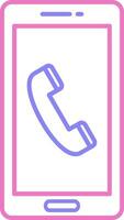Telefono chiamata lineare Due colore icona vettore