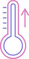 crescente temperatura lineare Due colore icona vettore