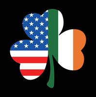 irlandesi americano bandiera trifoglio st patricks vettore