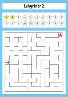 labirinto quadrato. gioco per bambini. puzzle per bambini. enigma del labirinto. illustrazione vettoriale a colori. trovare la strada giusta. lo sviluppo del pensiero logico e spaziale.