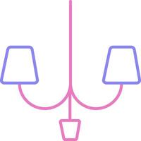 lampada lineare Due colore icona vettore