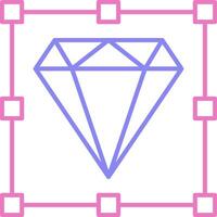 diamante lineare Due colore icona vettore