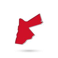 illustrazione vettoriale della mappa rossa della giordania su sfondo bianco