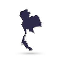 illustrazione vettoriale della mappa blu della thailandia su sfondo bianco