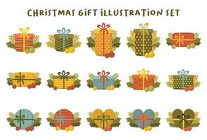Natale regalo scatola illustrazione impostato vettore