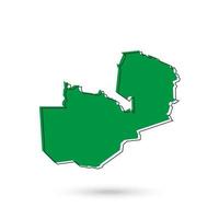 illustrazione vettoriale della mappa verde dello zambia su sfondo bianco