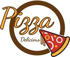 Pizza logo design modello illustrazione vettore