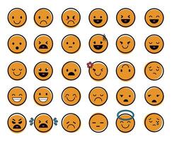 vettore icona forma impostato di carino viso emoji. carino e pieno di espressioni