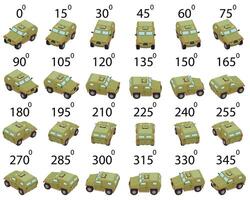 un' impostato di 24 blindato macchine a partire dal diverso angoli. vettore