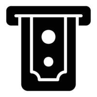 ATM macchina glifo icona sfondo bianca vettore