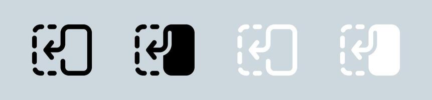 Flip icona impostato nel nero e bianca. interruttore segni vettore illustrazione.