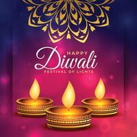contento Diwali saluto con bellissimo colori vettore