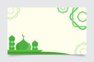minimalista islamico verde bandiera sfondo vettore