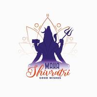 contento maha shivratri Festival di signore shiva saluto sfondo vettore